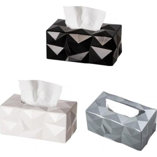 Nordic Modern Style Tissue Box Cover Rectangle Waterproof Paper Towel Storage Holder Facial Tissues Dispenser Decoration