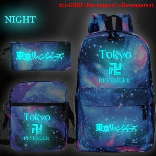 Back To School Tokyo Revengers Backpack Children Mochila Boys Schoolbag Teens Girl Luminous Bags Pencil Bags Childrens Rucksack
