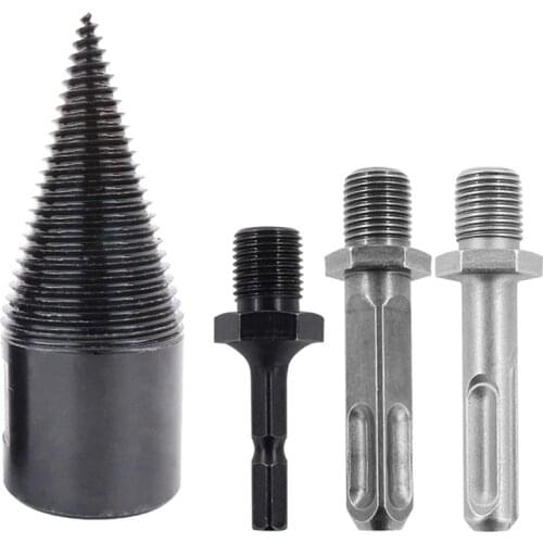 Removable Firewood Log Splitter Drill Bit, Wood Splitter Drill Bits Split Drilling Tools Drill Bit Wood Chopping Bit