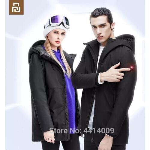 Youpin smart heating down jacket USB infrared electric heating goose down coat hooded jacket coat warm coat winter
