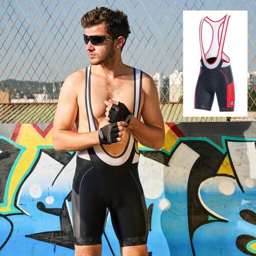 Santic Cycling Bib Shorts Men Pro 4D Coolmax Padded Breathable Bicycle Clothing with Color-Blocking MTB Road Bike Riding Pants
