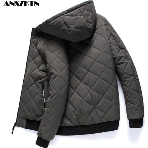 ANSZKTN Winter Padded Qulited Puffer Jackets Mens Wear Thicken Korean Version Youth Coat Easy Fashion hooded jacket hot style