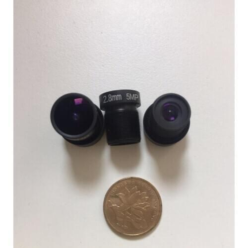 1 / 2.5, 2.8mm wide angle monitoring lens, tachograph lens, hunting camera lens, aerial camera lens, motion camera lens 5MP M12