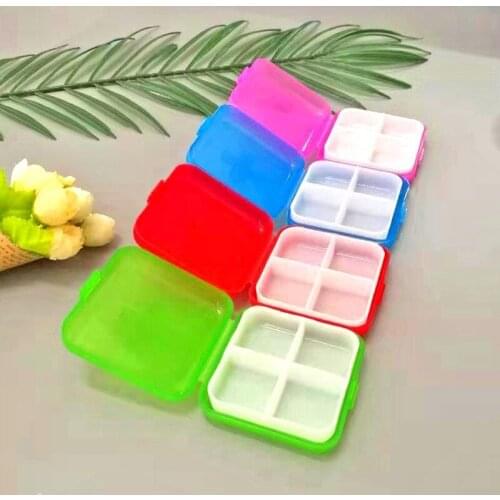 1 Pcs Plastic Multipurpose Foldable Mini Pill Box Drug Tablet Storage Dispenser Travel Case Container 4 Slots Medical Pill Box