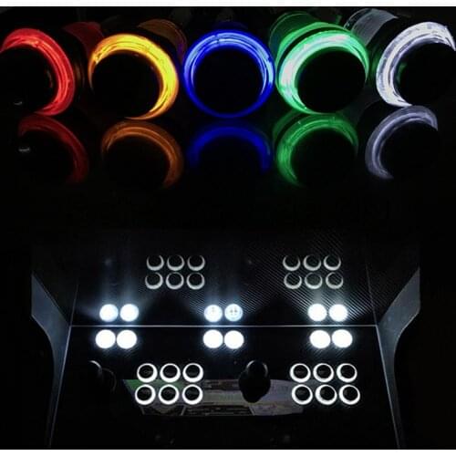 12pcs 5V/12V LED Light round Illuminated 28mm mounting hole Push Button With Micro switch for DIY Arcade cabinet game machine