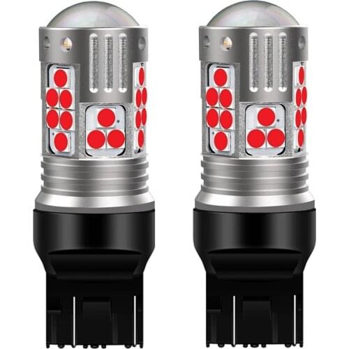 2Pcs T20 7443 W21/5W Super Bright LED Car Tail Brake Bulbs Turn Signals Auto Parking Lamp Daytime Running Light Red White Yellow