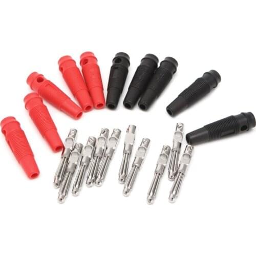 5 Pair/10 Pcs 4mm 32A Solderless Side Stackable Banana Plug Copper
