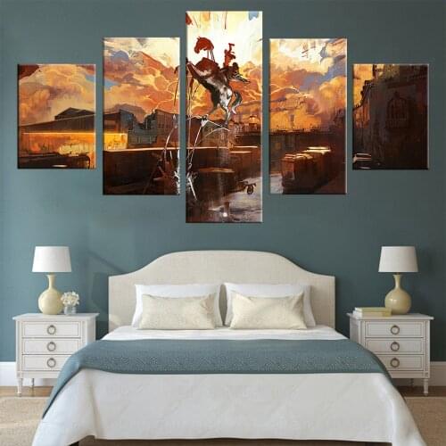 5 piece Disco Elysium Game Poster Figure Decorative Paintings Canvas Art for Home Decor Wall Art framed