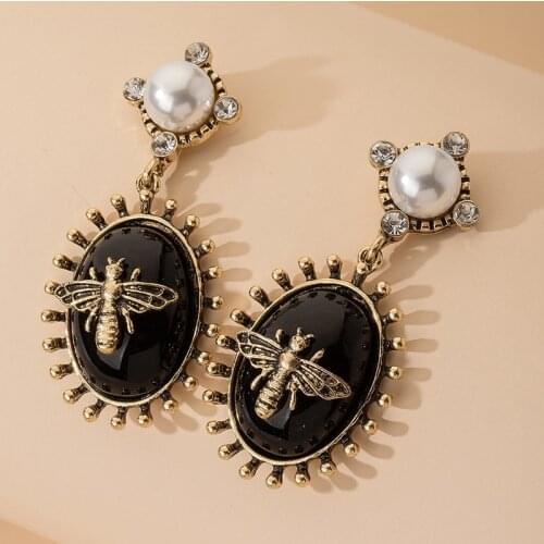 6 pair/lot wholesale fashion jewelry accessories gold metal bee earrings