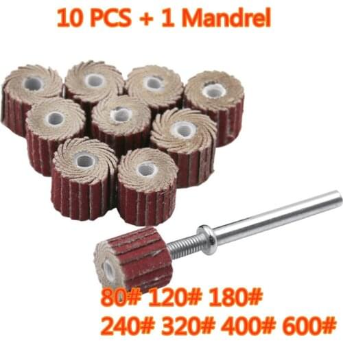 10pcs+1 Sanding Flap Disc Grinding Flap Wheels Brush Sand For Dremel Accessories For Abrasive Grinder Rotary For Dremel Tools