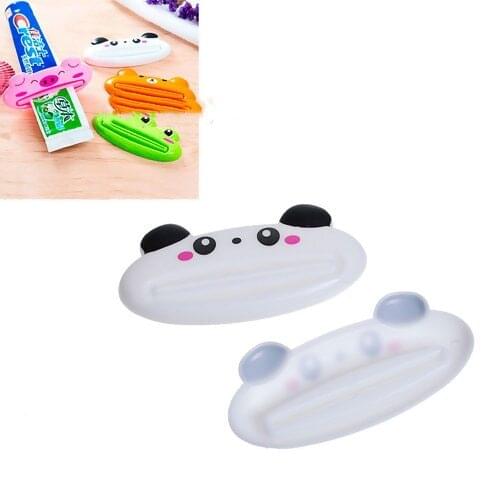 1 PC 9x4.1cm Plastic Cartoon Toothpaste Dispenser Cleanser Squeezer Extruder Bathroom Accessories Piggy / Frog / Bear / Panda
