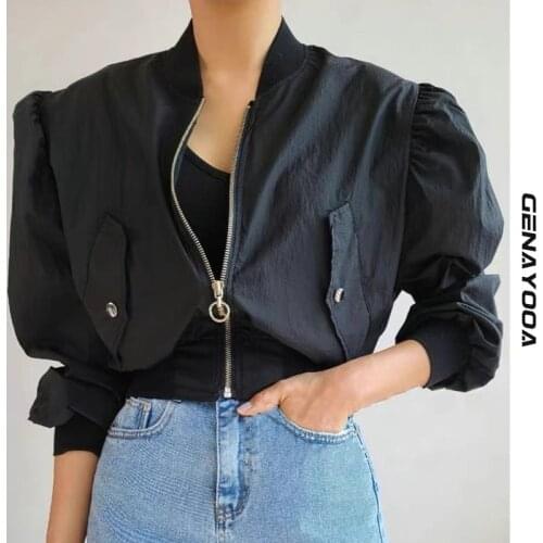 Genayooa Short Coats And Jackets Women 2021 Fashion Long Sleeve Streetwear Thin Ladies Jackets Harajuku Tops Mujer Korean Style