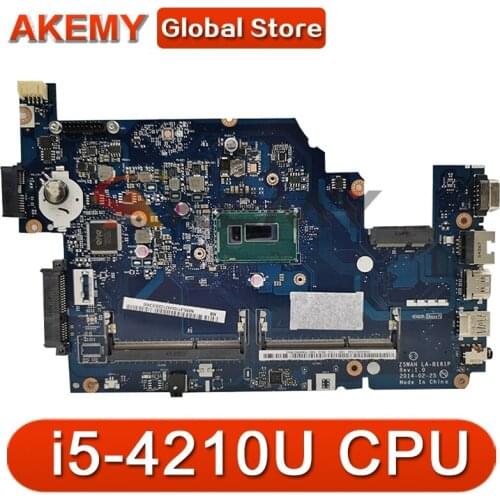 Akemy Laptop Motherboard For ACER Aspire E5-531 i5-4210U Mainboard LA-B161P SR1EF DDR3