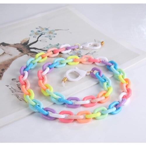 Fashion Acrylic Hang Mask Chains Necklace Womens Chain on the Neck Glasses Cord Holder Lanyard Sunglasses Rope Strap 2021 Gift