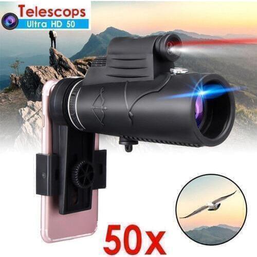 Monocular 12x50 Zoom Optical HD Lens Telescope for iPhone Samsung r30