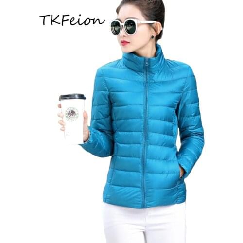 2020 New Style Women Coats Jackets Autumn Spring Warm Cotton Padded Parkas Striped Slim Jackets Stand Collar Female Short Coats