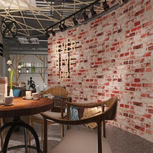 Beibehang New Chinese simulation 3D brick brick culture stone wallpaper Restaurant Hotel Barbers pvc decoration wallpaper