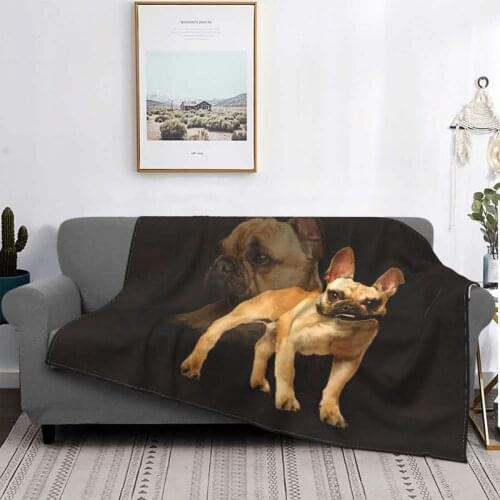 French Bulldog Frenchie Dog Blankets Fleece Decoration Cute Ultra-Soft Throw Blankets for Bedding Bedroom Plush Thin Quilt