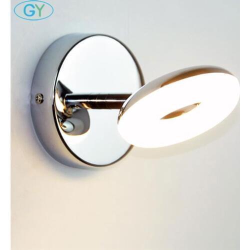 Modern minimalist 5W LED wall lamp bedside reading adjustment angle lights 3000K 4000K 6000K mirror front lamp bathroom lighting