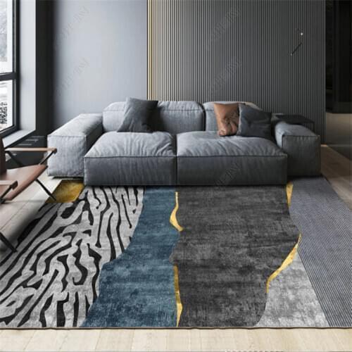 Modern Simple Gray Carpet for Living Room/Bedroom Non-slip Stain Fade Resistant Rugs Washable Easy to Clean Area Rug Large