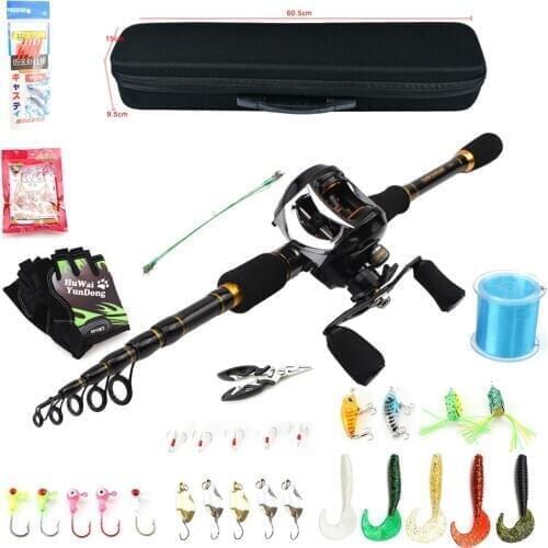 Fishing rod with reel and bag lure Casting Rod Reels Set carbon lure fishing pole telescopic Trout rod lure Weight 7-28g M power