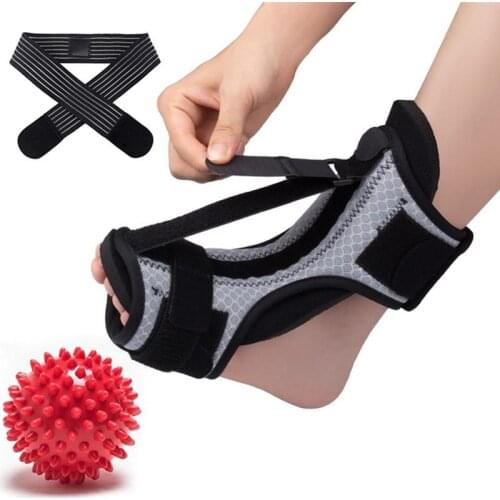 Plantar Fasciitis Night Splint Foot Support Brace Correction Device with Fish Mesh Bag Massage Ball Adjustable Protective Gear