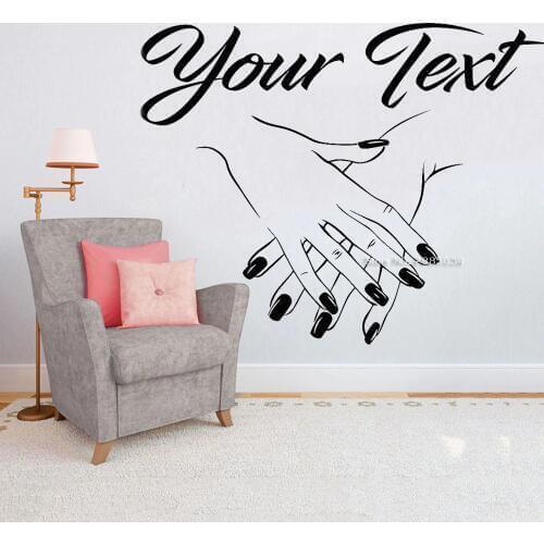 Manicure Logo Vinyl Decal Custom Sign Nail Salon Shop Wall Murals Personalized Your Text Quote Wall Sticker Art Decor Hot LC1189
