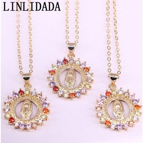 Top Quality 10Pcs Colorful cubic zirconia micro pave charm pendant,fashion religion cz inlay Necklaces pendant gold jewelry