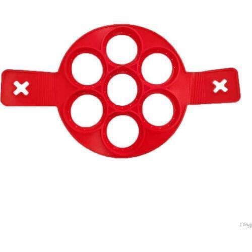 High Quality 7 hole round Christmas silicone breakfast fried egg pancake molds moulds rings omelette L29K