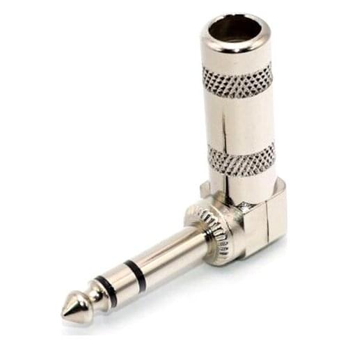 High Quality 6.35mm Jack Microphone plug Connector Right Angle Male Assembly 6.5mm stereo Nickle plating Audio Plug