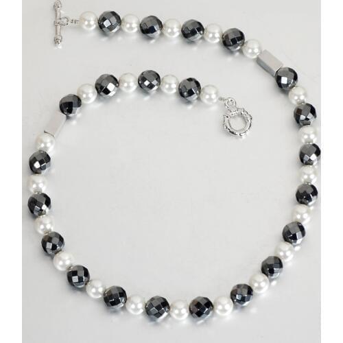 Wollet Jewelry Infrared Negative Ion Magnetic Hematite White African Beads Necklace Pendant for Women