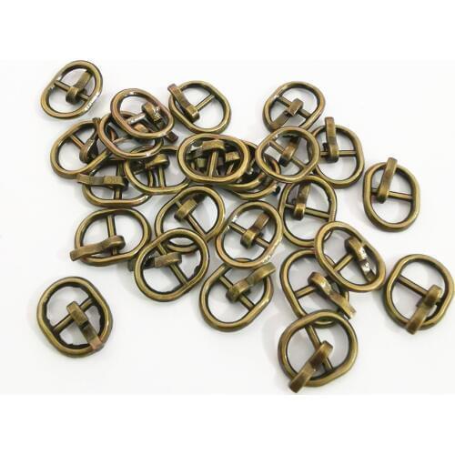 20pcs 5.5mm Metal Tiny Mini Dolls Oval Belt Buckles Sewing DIY Patchwork Doll Clothes Accessories Silver Gold Brass Black