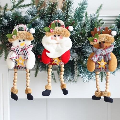 2021New Small Pendant Christmas Cartoon Decorations Wooden Hanging Ornament Christmas Tree Accessories Christmas Elf Doll