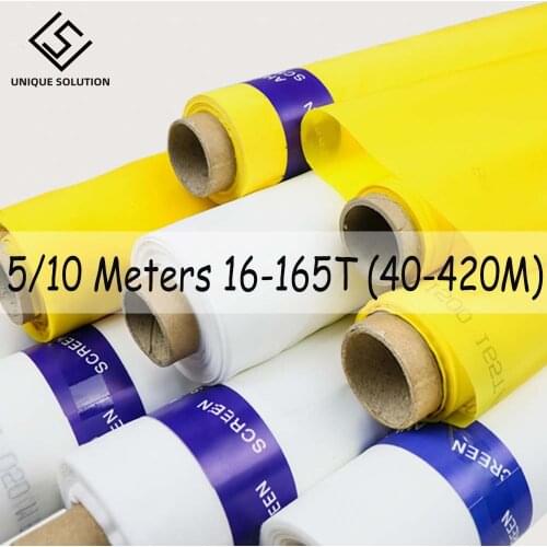 5/10 Meter 160CM Width 40-420M Silk Screen Printing Mesh 16T-165T White Polyester Screen Printing Mesh Fabric Tools Filter Net