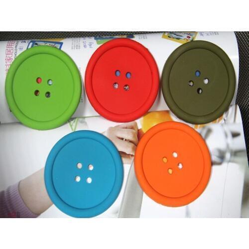 5pcs/lot Buttons cup pad tableware silicone cup pad Coaster Placemats cup mat dining table Coffee heat Resistant LB 275