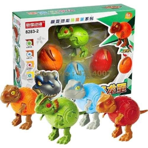 8283 Cute Jurassic Dinosaur Deformation Transformation Egg Model Action Figure Toy