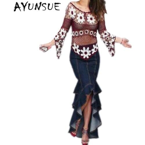 Женские юбки макси AYUNSUE China At AliExpress