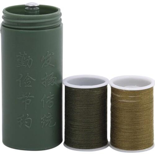 New Mini Sewing Kit Cylinder Case Portable Travel With Threads Needles Craft Sewing Box Set Army Green Portable Sewing Kit