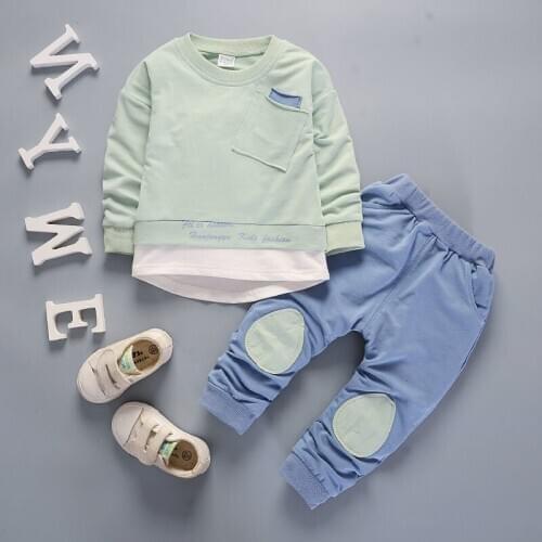 2020 New Children Girls Boys Clothing Set Baby Spring long sleeve Cotton Long Sleeve T Shirt Pants Suit Kids Tracksuit SUIT SET