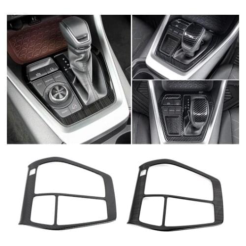 For Toyota Rav 4 Rav4 LHD 2019-2021 AT Gearbox Gear Shift Panel Frame Trim Stainless Steel Black Carbon Fiber Color