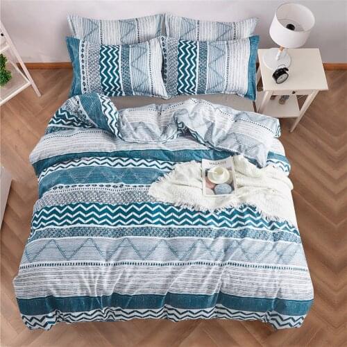 Home Geometry Print Duvet Cover with Pillowcase Nordic Stripes Bedding Set Simple Bedspread Single Twin Queen King Size Bed Set