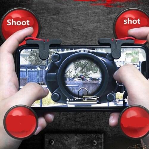 1 Pair D9 Mobile Phone Holder Gaming Triggers Gamepad PUBG Button Handle Game Controllers Gamepad For IPhone Android Phone