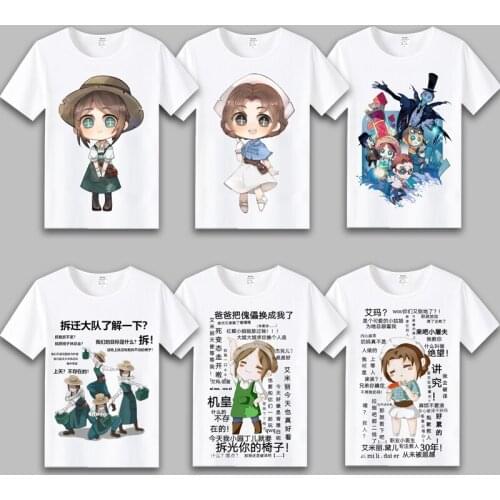 Anime Identity V Cosplay T Shirt Michiko Jack Print T-shirts Women/Men Summer Graphic Tees Crew Neck Harajuku Casual Top Costume