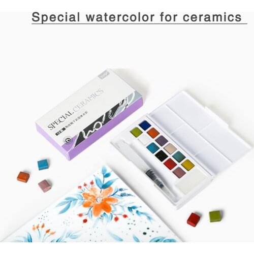 12 Colors Pottery Painting Tools Underglaze Solid Watercolor Pigment Pottery DIY Hand Painted Underglaze Painted Pigment