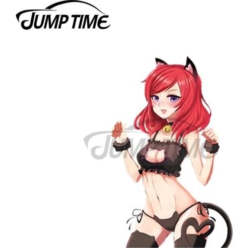 JumpTime 13 x 3.8cm For Anime Girl Waifu Send Lewds Decal Laotop Car Stickers Refrigerator Waterproof Motorcycle Vinyl Car Wrap