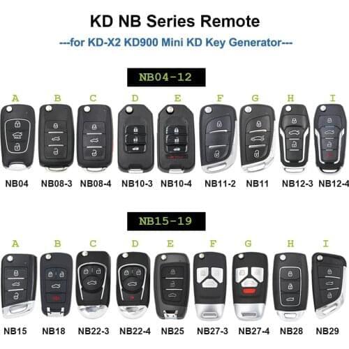 KEYDIY 5Pcs NB Series Multi-functional Remote Fob NB04 NB11 NB15 NB18 NB29 NB27 NB18 for KD900 URG200 KD-X2 All Functions In One