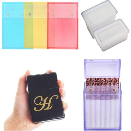 Cigarette Box Silicone Mold DIY Crystal Epoxy Resin Mold Lighter Cover Hemp Leaf Mirror Mould For Resin Making