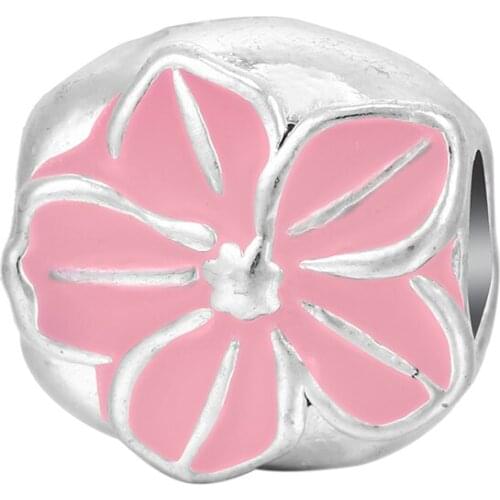 Pretty Jewerly Plum Flower Shaped Gift Charm Beads For European Womens DIY Bracelets Bead kralen