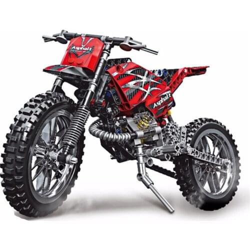 Creator Moto Cross Bike Street Motorcycle Racing Building Blocks Kits Bricks Classic Model Kids Toys For Children Gift