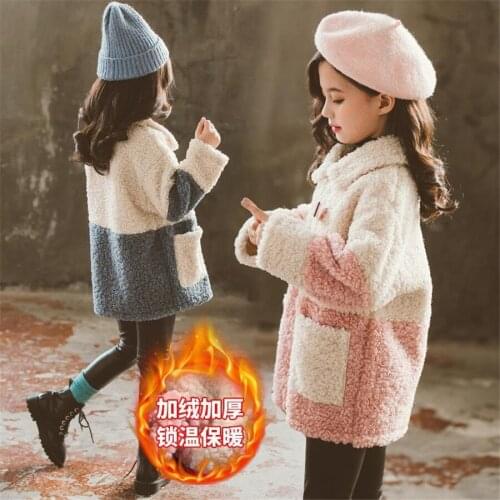Fashion Baby Girl autumn Winter Jacket Thick Lamb Wool Infant Toddler Child Warm Sheep Like Coat Baby Outwear Cotton 3-13Y